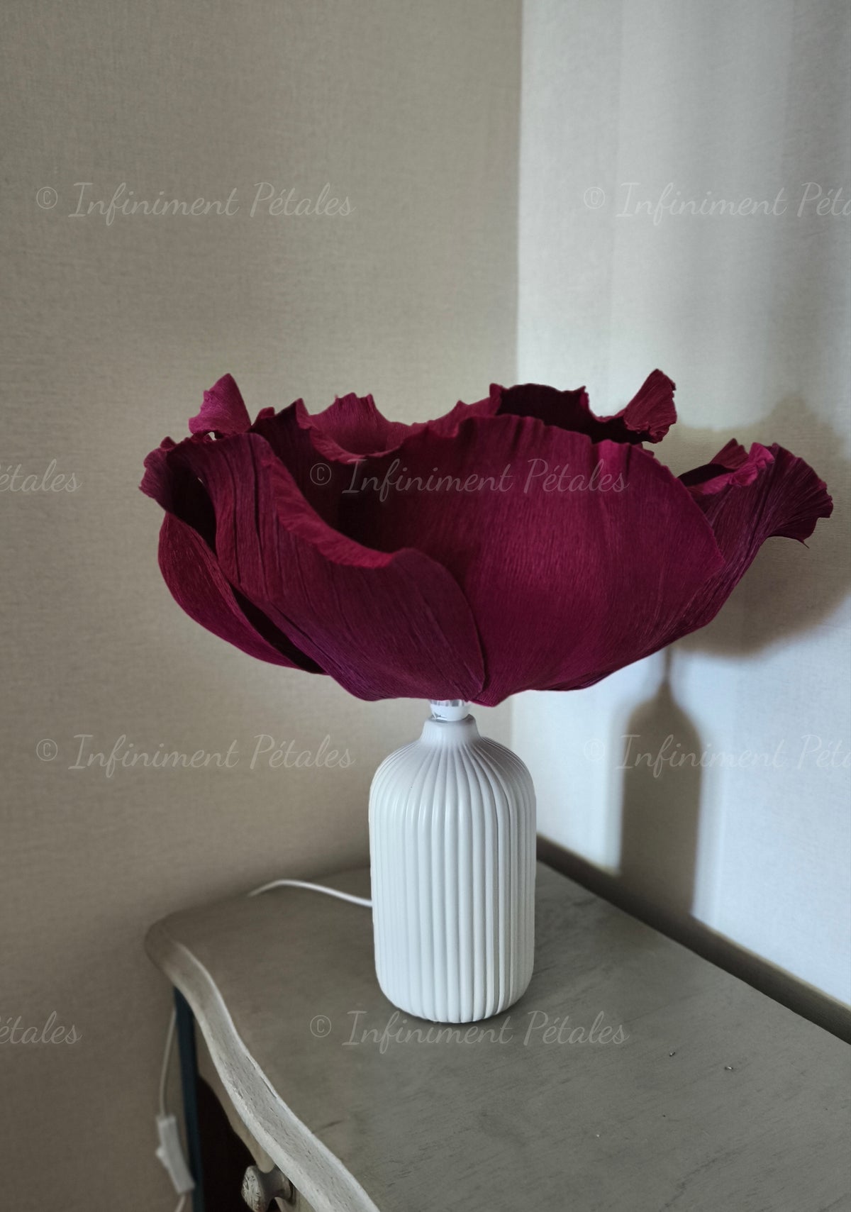 Lampe Rose "Velours de vin"