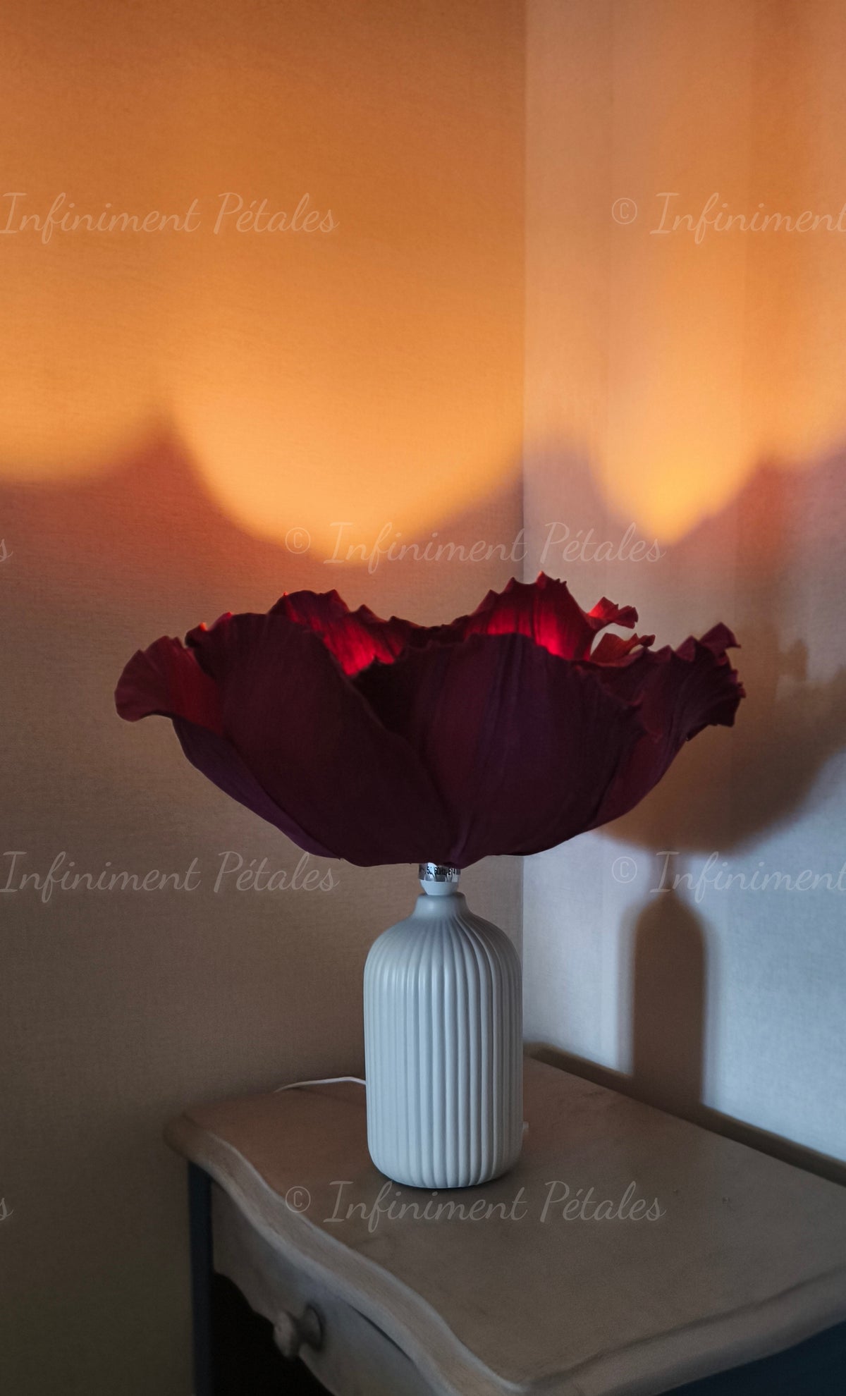 Lampe Rose "Velours de vin"