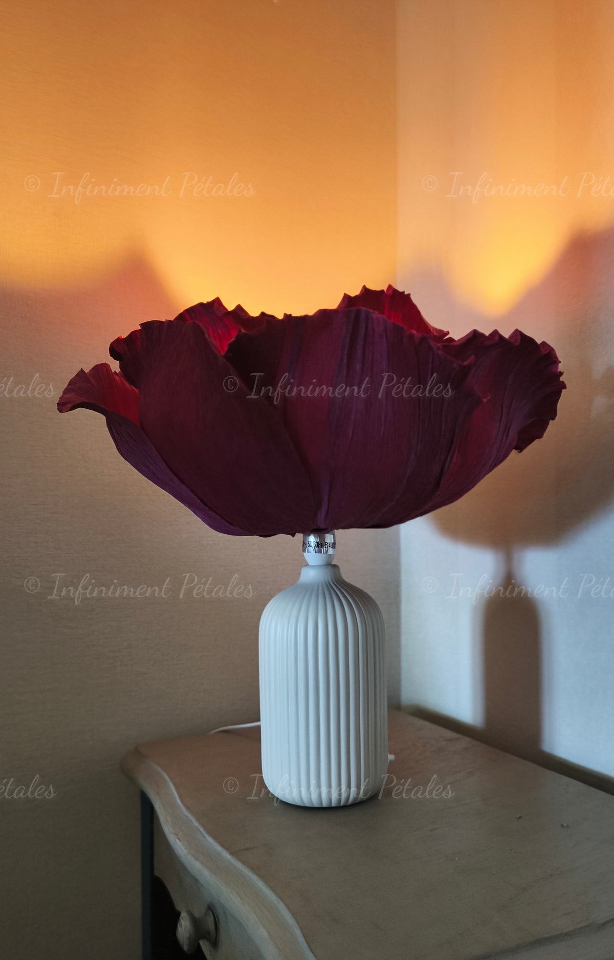 Lampe Rose "Velours de vin"