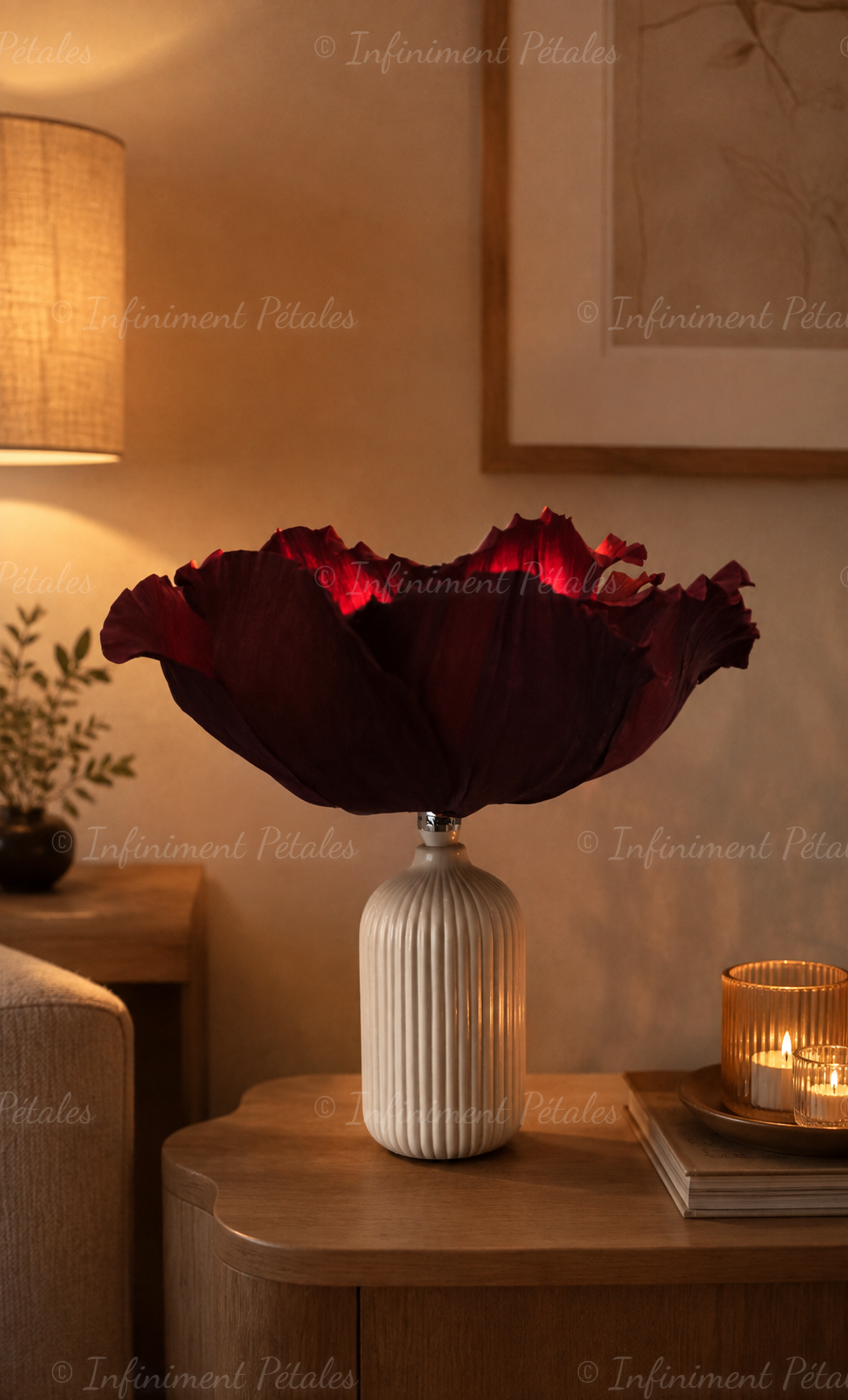 Lampe Rose "Velours de vin"