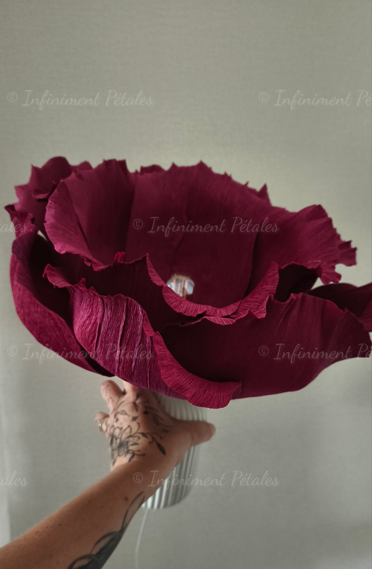 Lampe Rose "Velours de vin"