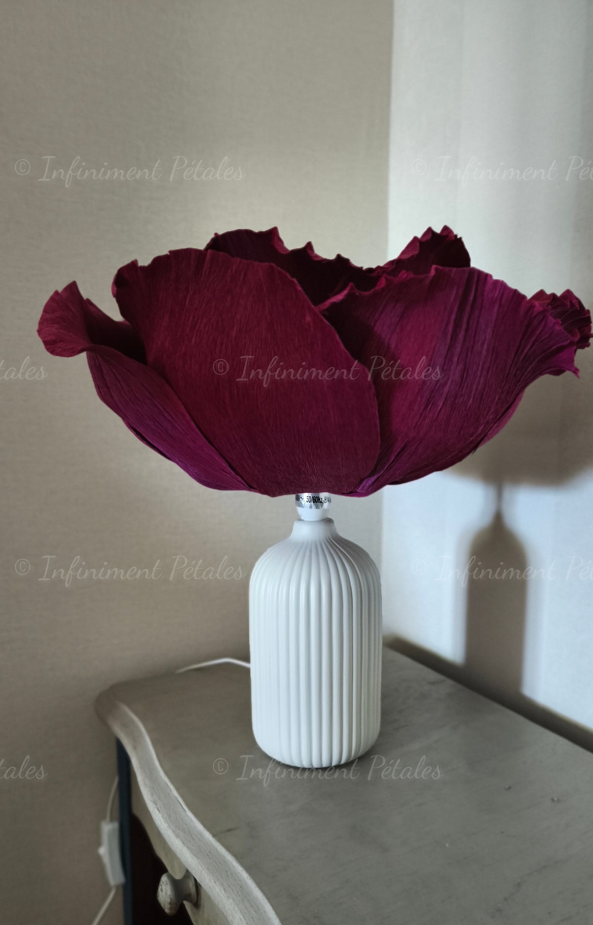 Lampe Rose "Velours de vin"