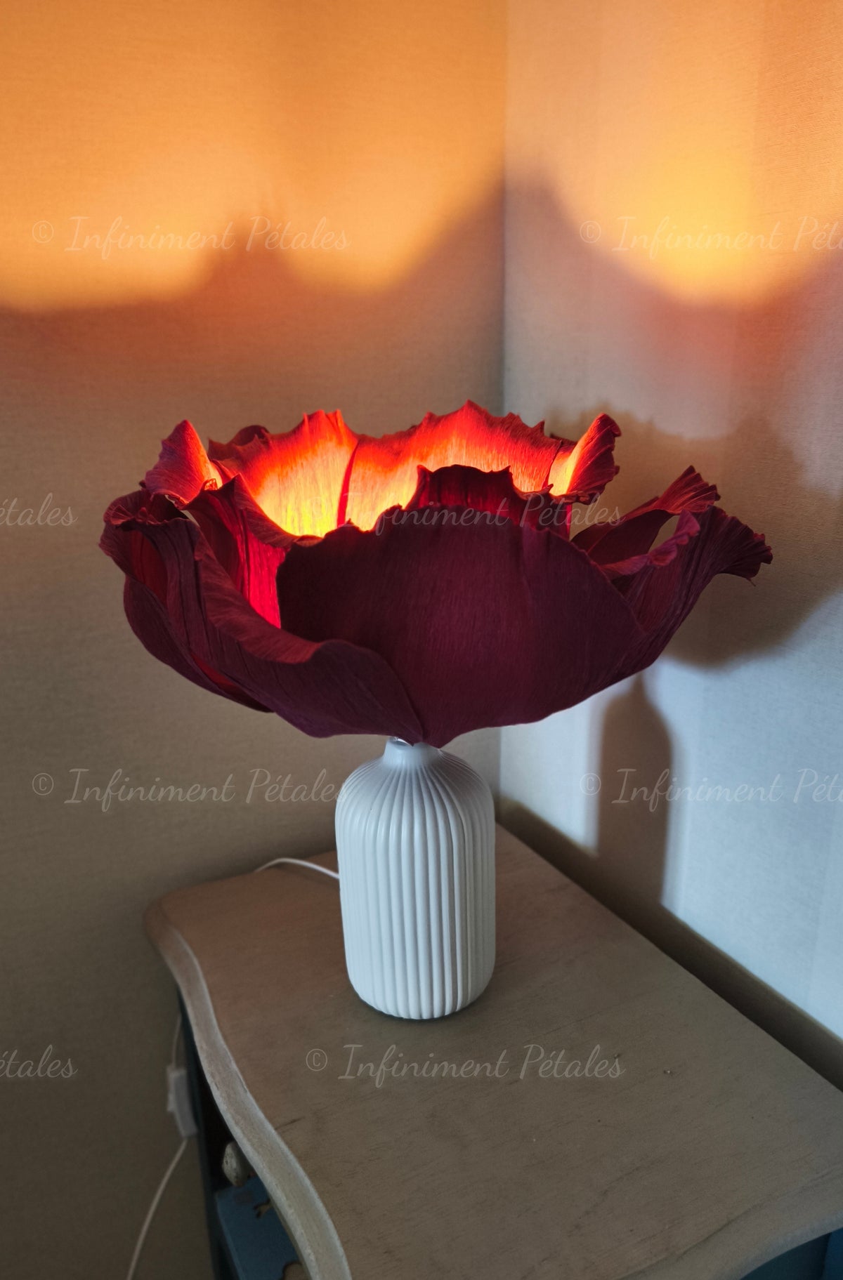 Lampe Rose "Velours de vin"